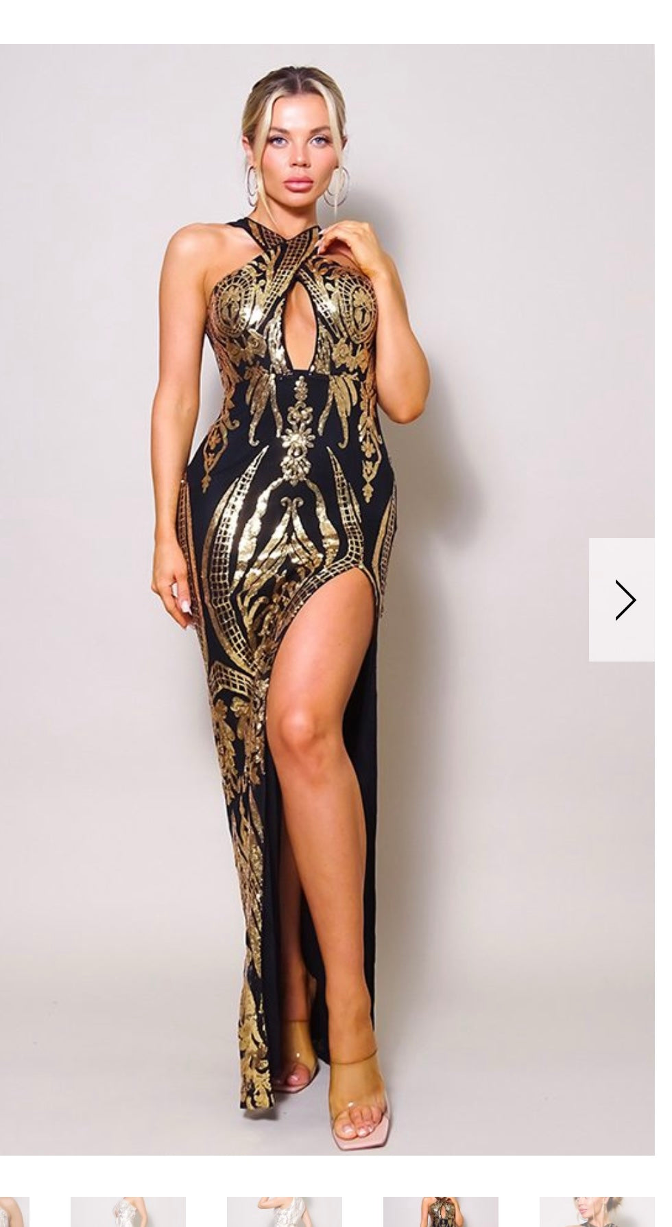 Black & gold holiday dress